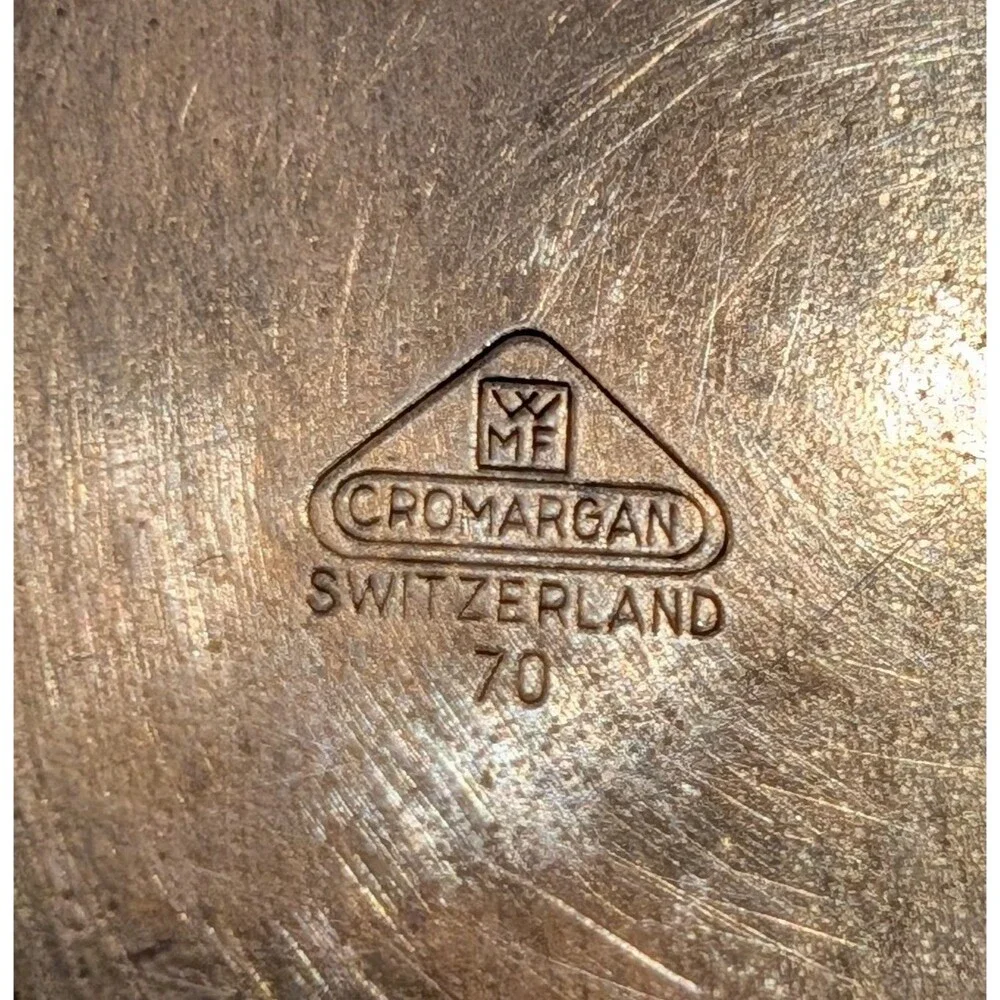 RARE! 1960's WMF Switzerland Fondue Pot W/Lid Cromargan Stainless MCM pot